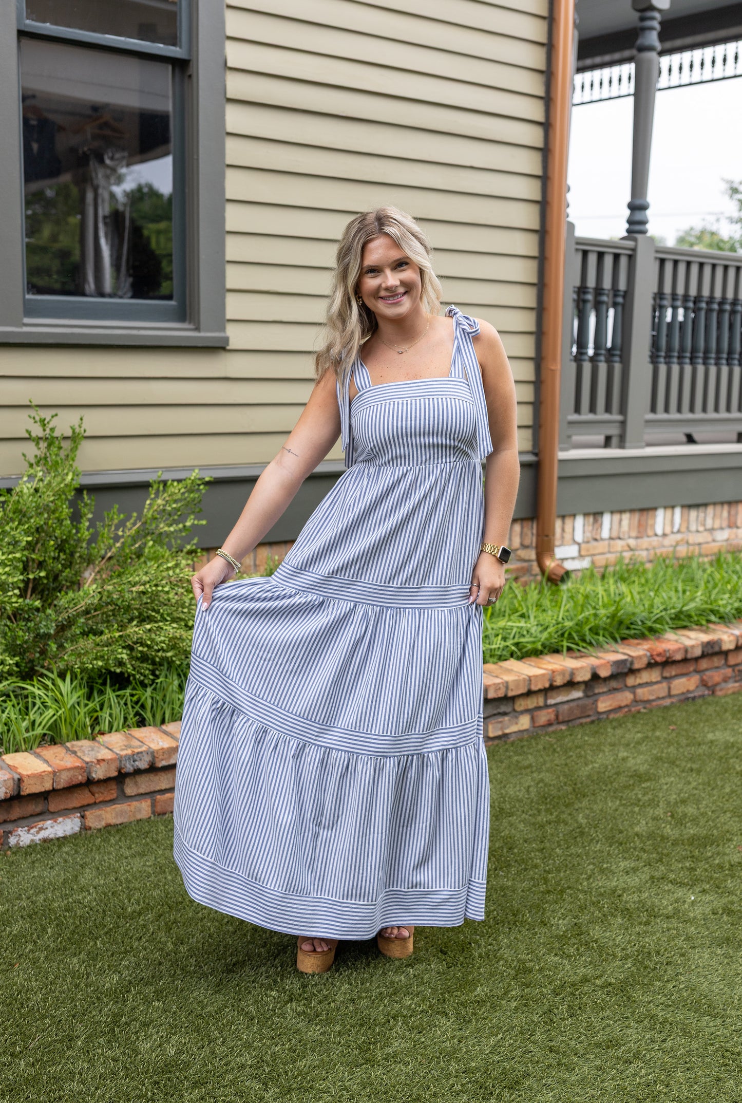 Navy Days Maxi Dress