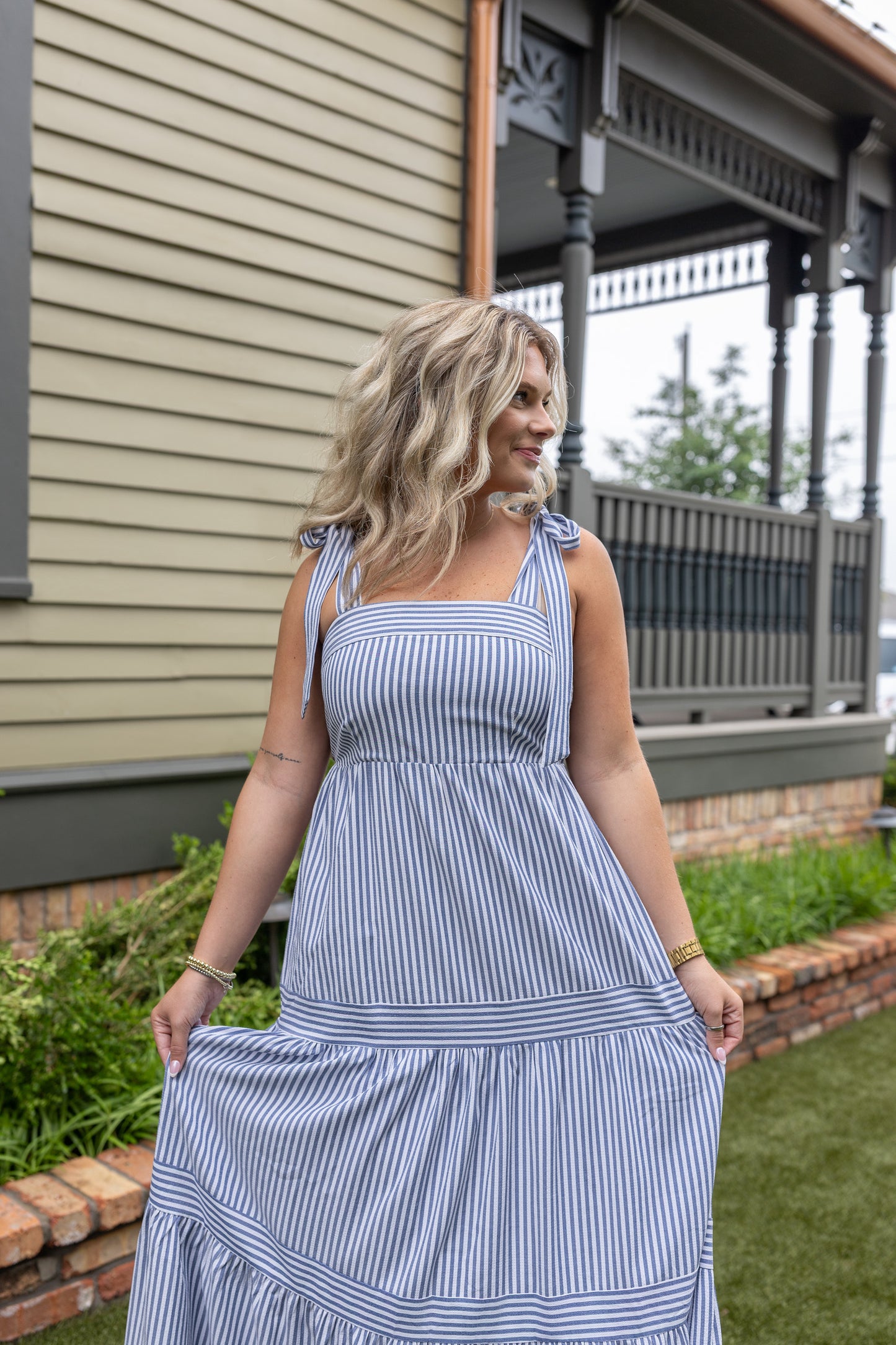 Navy Days Maxi Dress