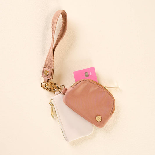 Dynamic Duo Wristlet-Beige