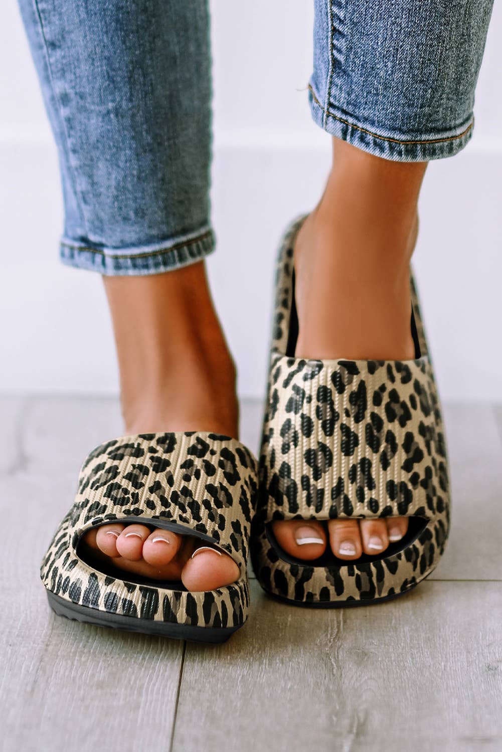 Leopard Print Thick Sole Slip Ons