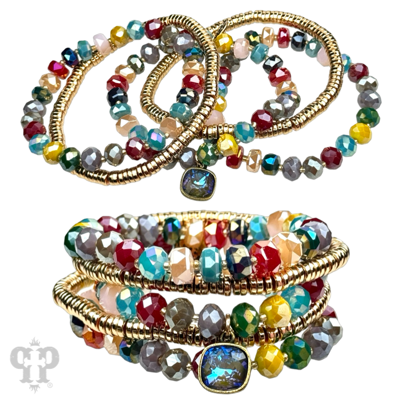 5 Strand & Bead Bracelet & Crystal