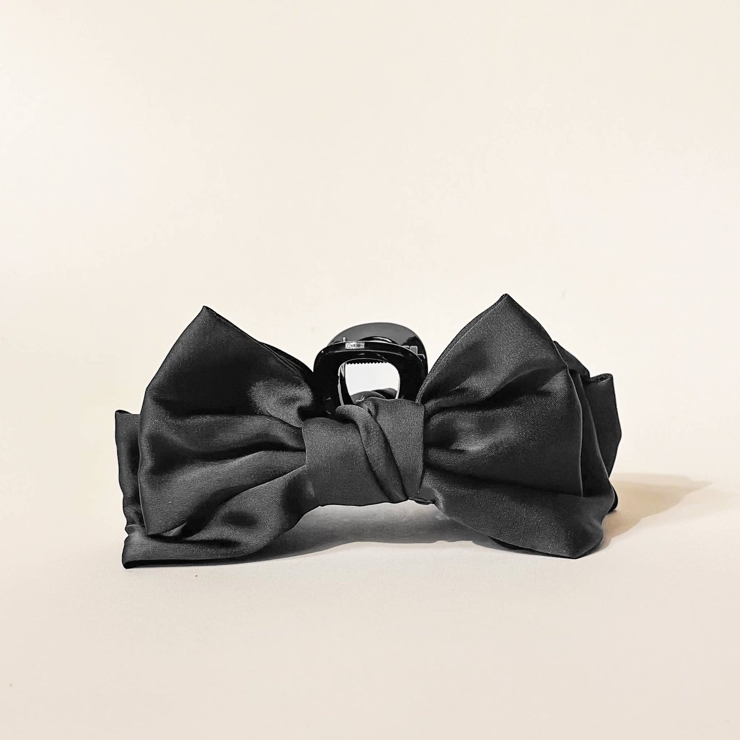 Satin Bow Claw Clip- Black