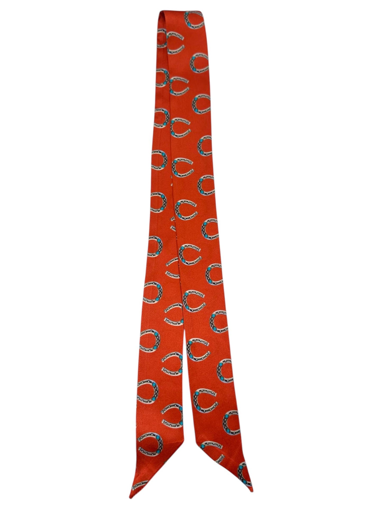 Burnt Orange Silk Twilly Scarf