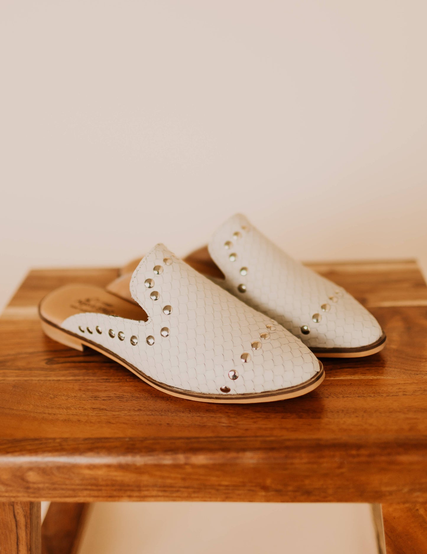 Adaire Faux White Stud Mule