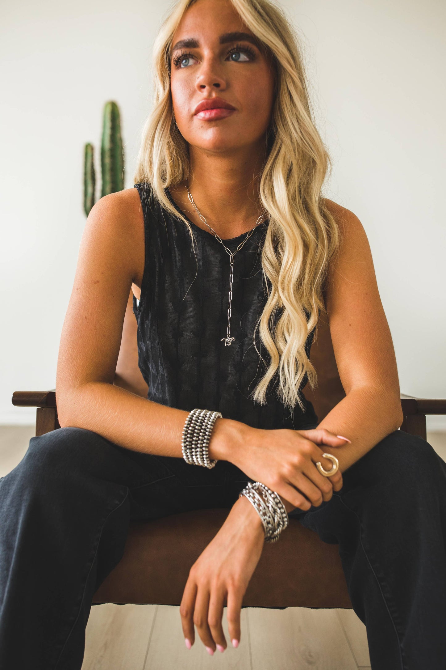 18K Gold Plated Burnished Bead Stretch Bracelet