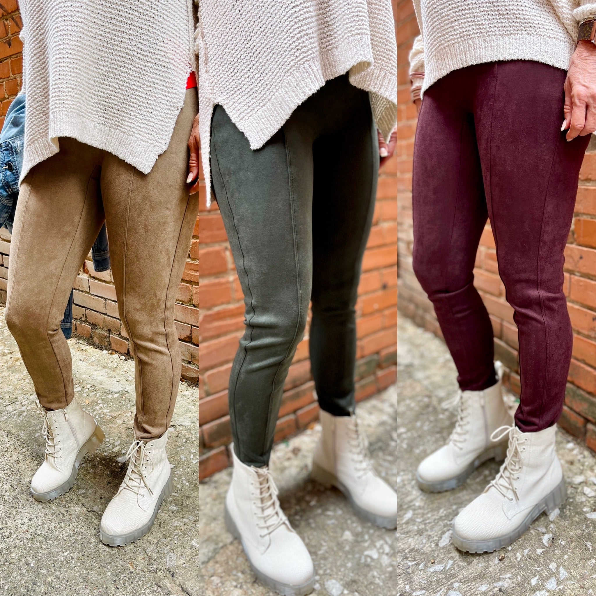 Silks Hosiery on X: Today's go-to? Our Faux Suede leggings