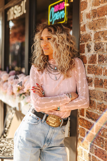 Lariat Lace Mesh Top