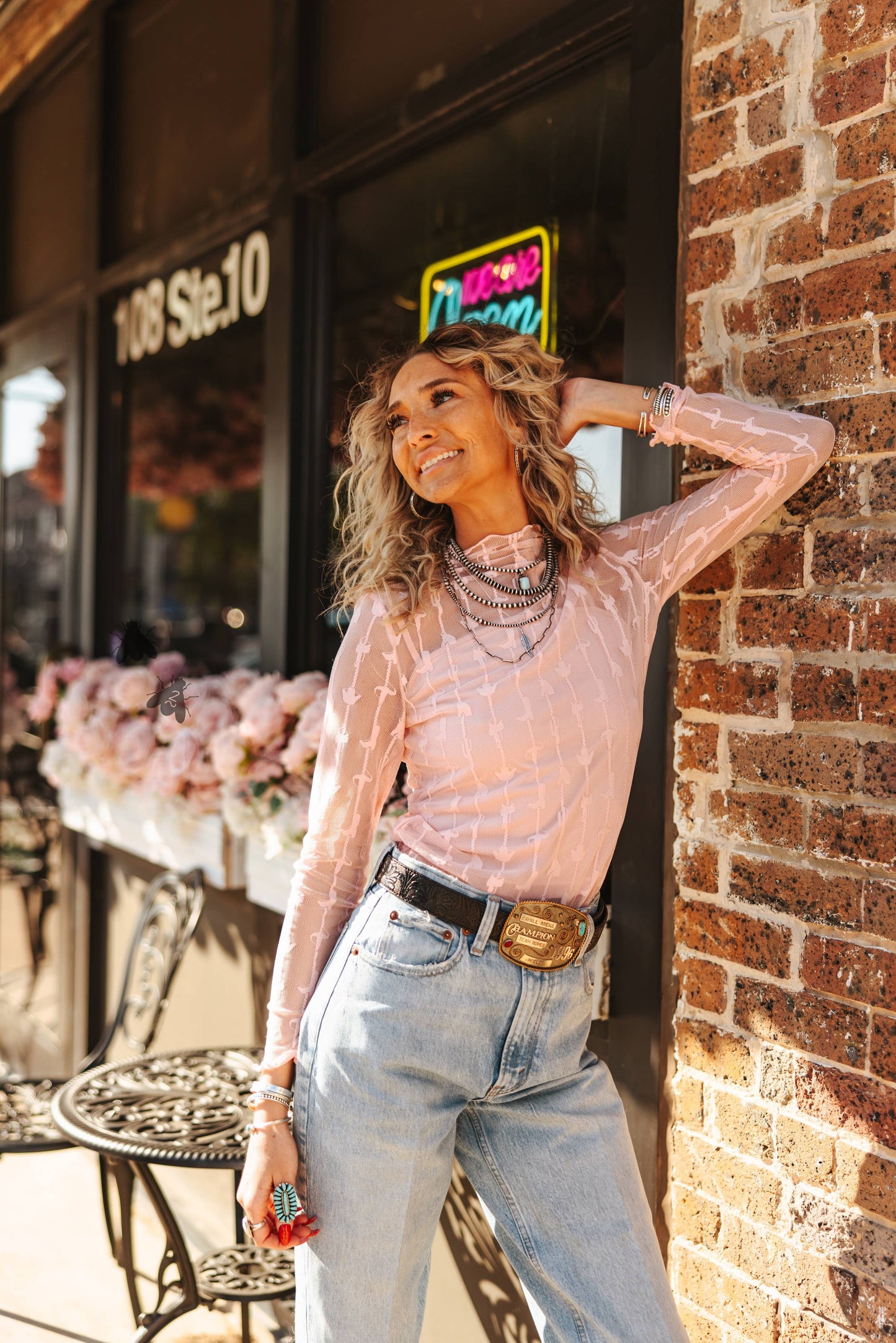 Lariat Lace Mesh Top
