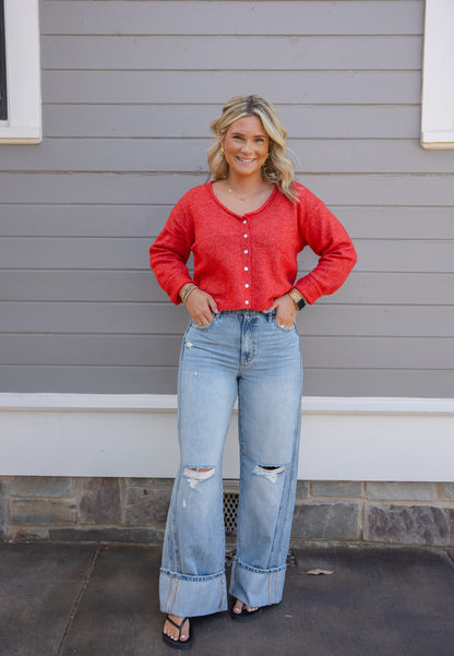 Basic Red Cardi