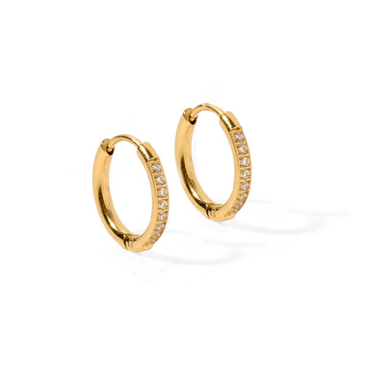 Huggie Earrings - Scarlett Hoop Gold 12mm
