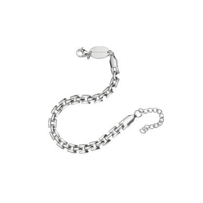 Waterproof Silver Squared Chain Bracelet