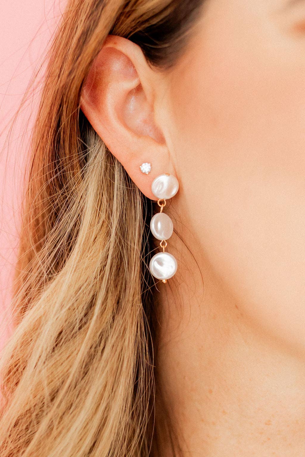 Libby 3 Pearl Earrings