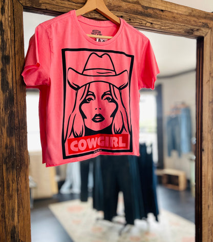 Neon Cowgirl Crop Tee