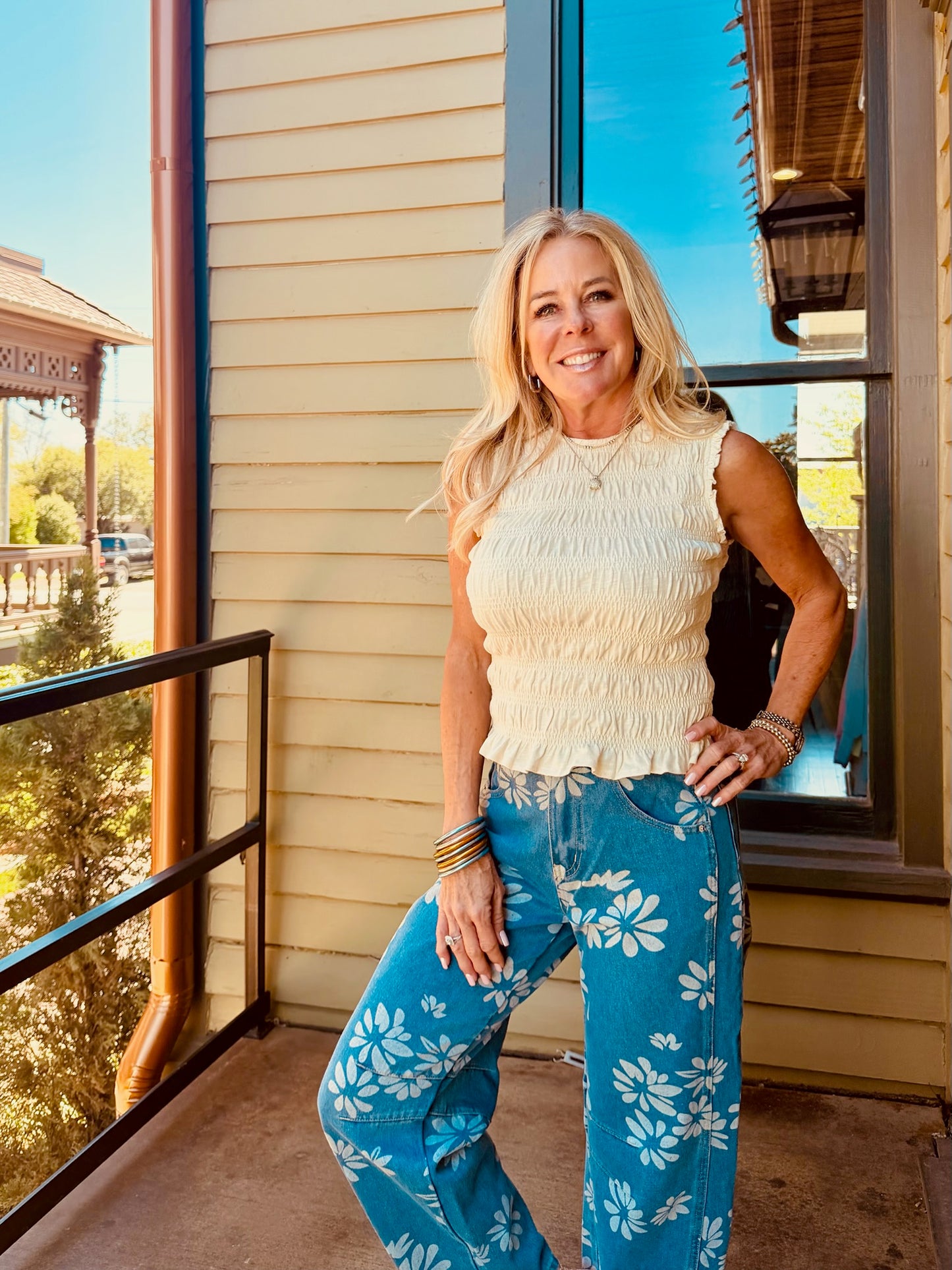 Floral Denim Jeans
