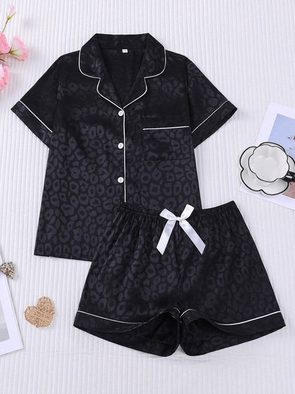 Leopard Print Silky Pajama Set