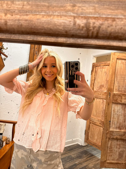 Ruffled Pink Top
