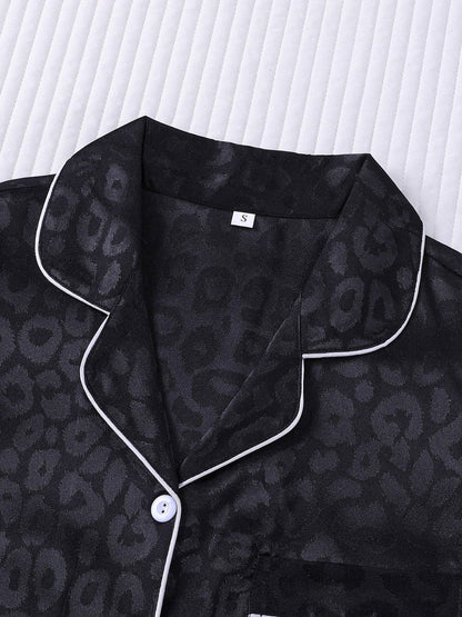 Leopard Print Silky Pajama Set