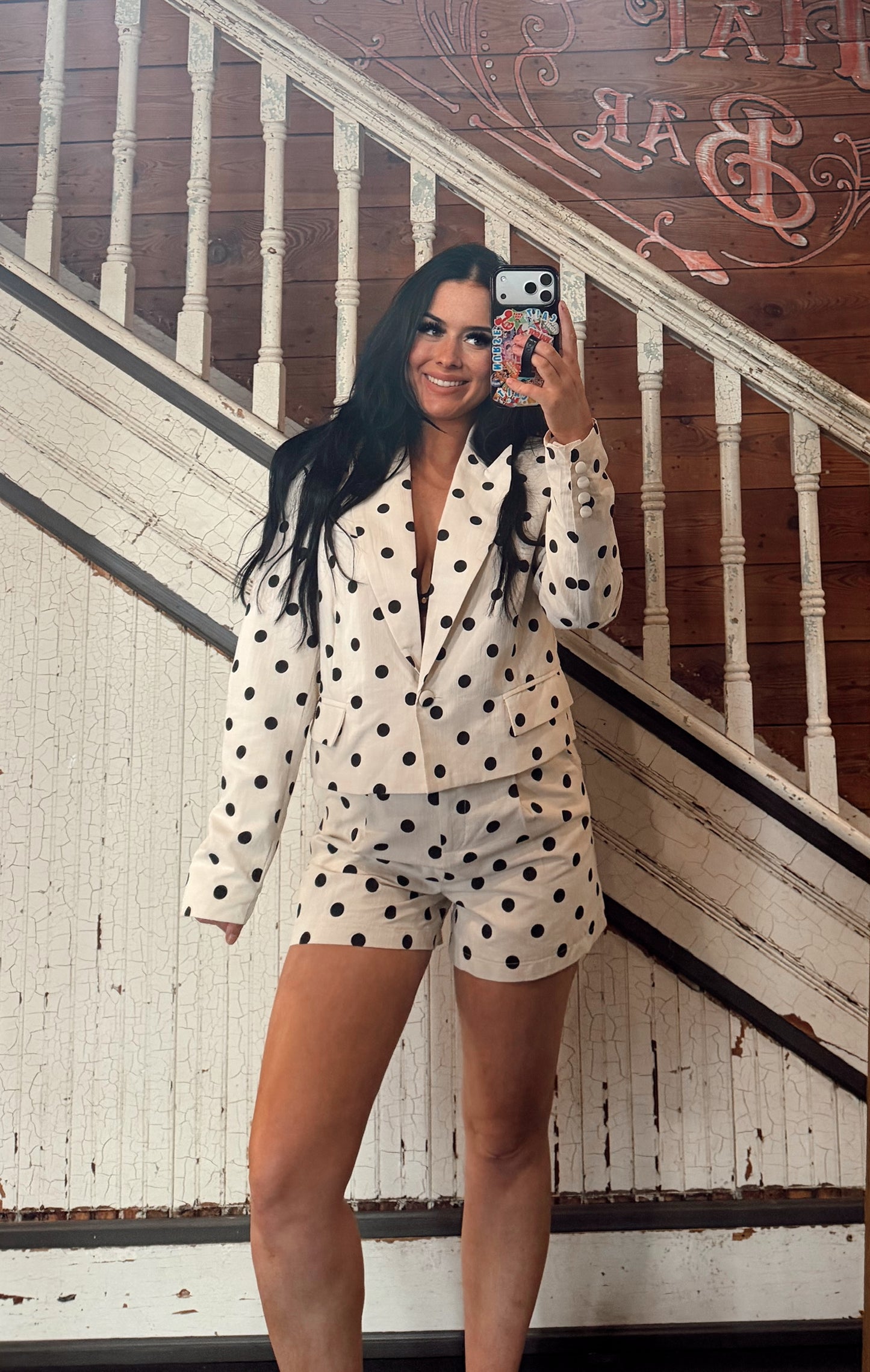 Elly Polka Dot Blazer