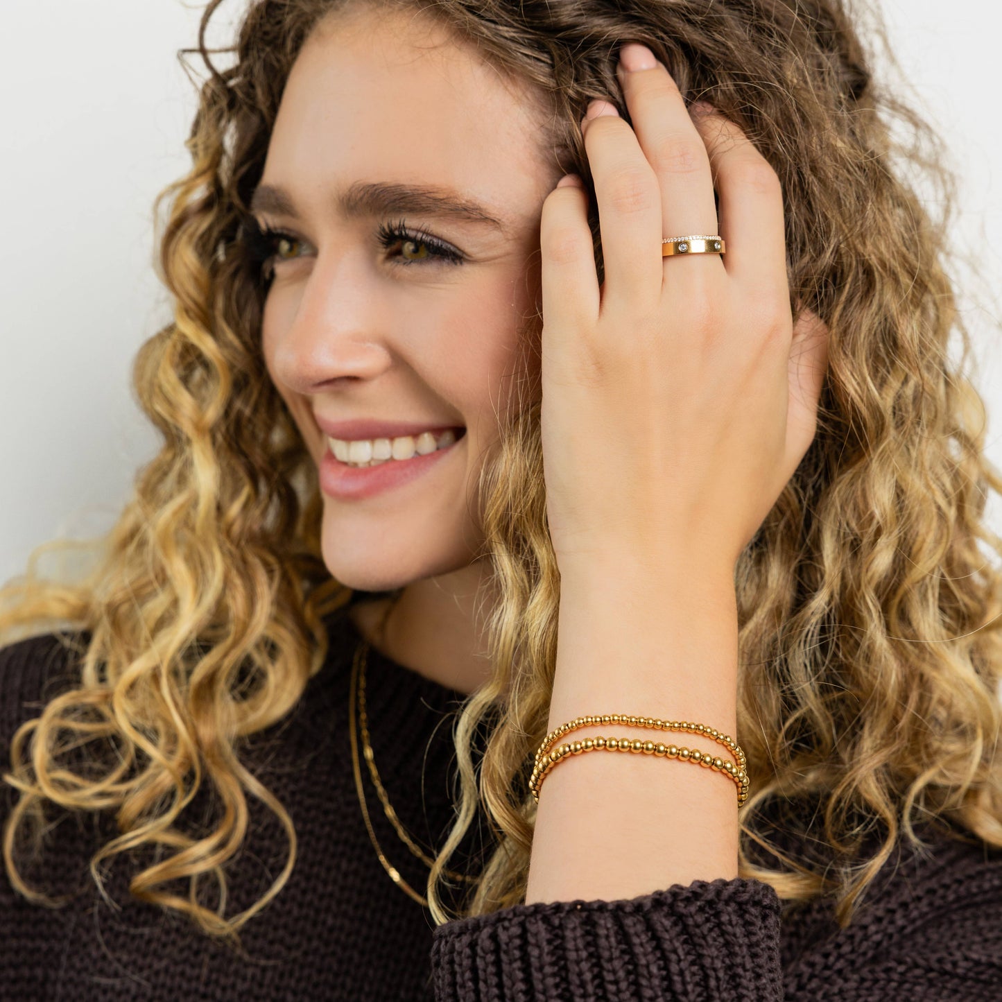Waterproof Gold Double Beaded Bracelets