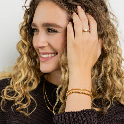 Waterproof Gold Double Beaded Bracelets