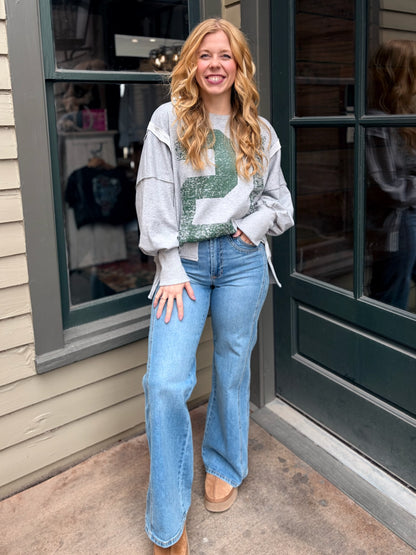 Faded Varsity Pullover