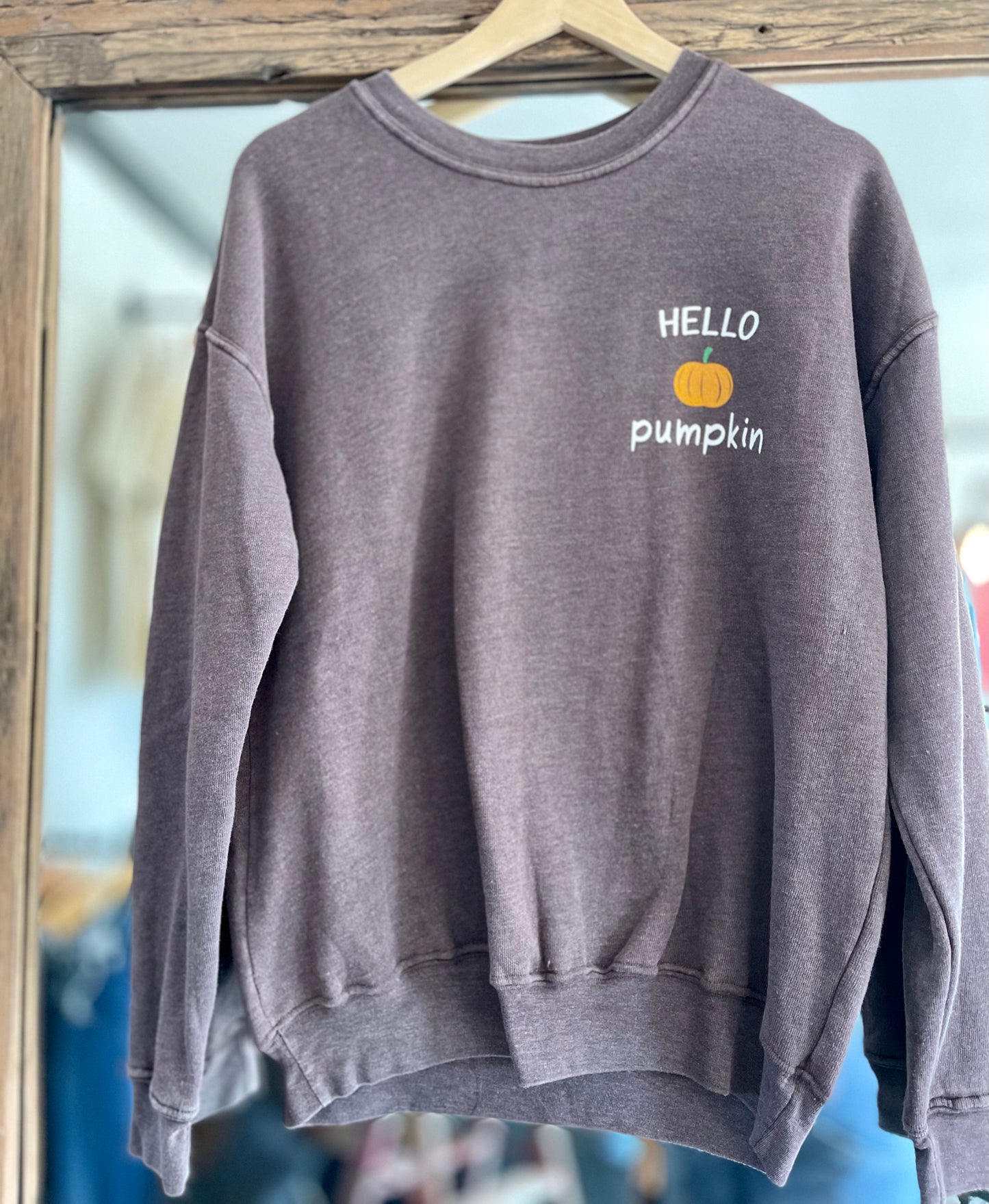 Hello Pumpkin Mineral Brown Sweatshirt