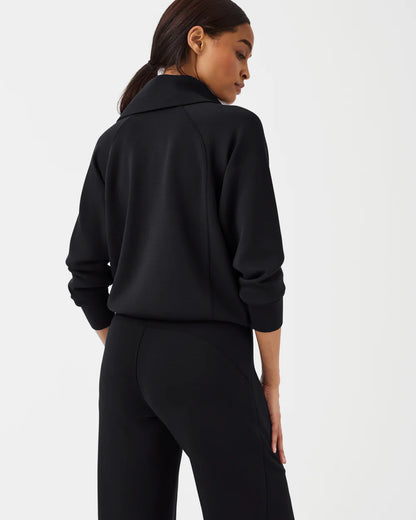 SPANX AirEssentials Half Zip in Very Black