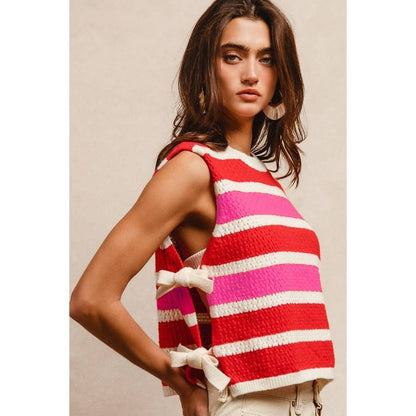 Side Tied Sweater Top
