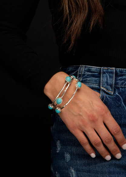 Burnished Silver Bangles - TQ Ovals