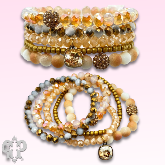 Five Strand Stone Crystal Bracelet