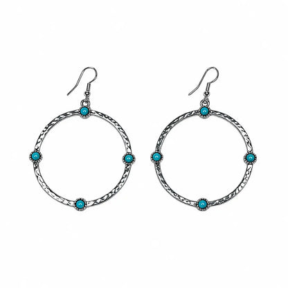 Hammered Hoop Earrings Silver