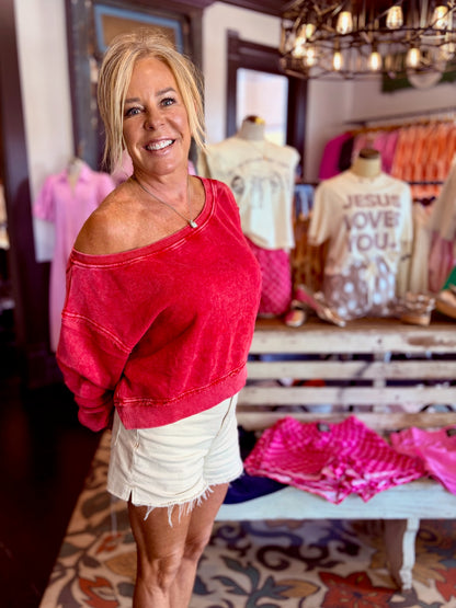 Off Shoulder Sweatshirt