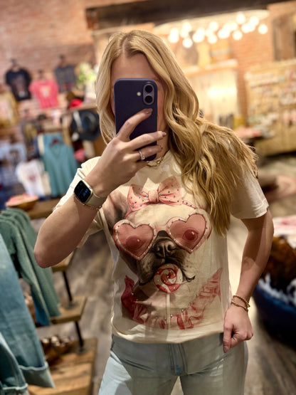 Frenchie Valentine Bling Tee