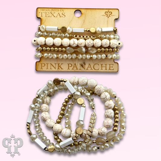 White/Gold Stone Bracelet