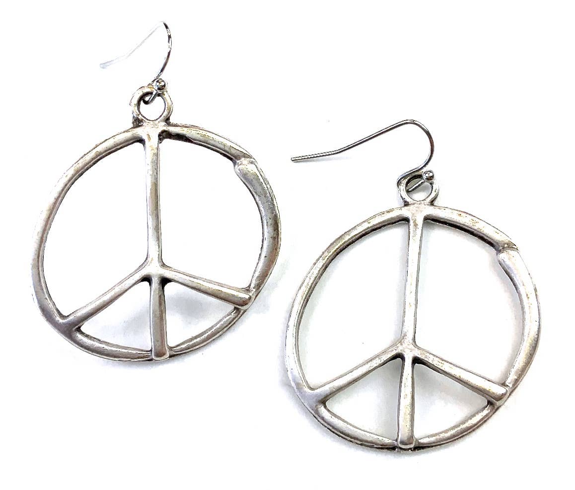 Peace Sign/Silver Earrings