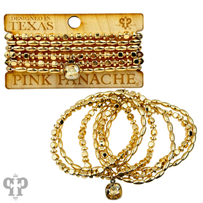 Gold & Square Bead Bracelet