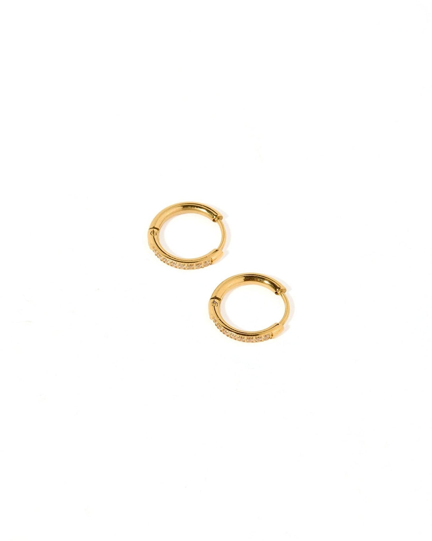 Huggie Earrings - Scarlett Hoop Gold 12mm