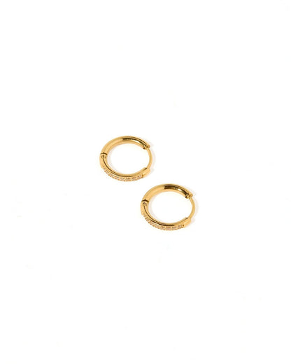Huggie Earrings - Scarlett Hoop Gold 12mm