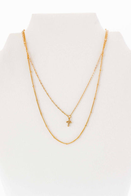 Necklace - Carly Cross Gold