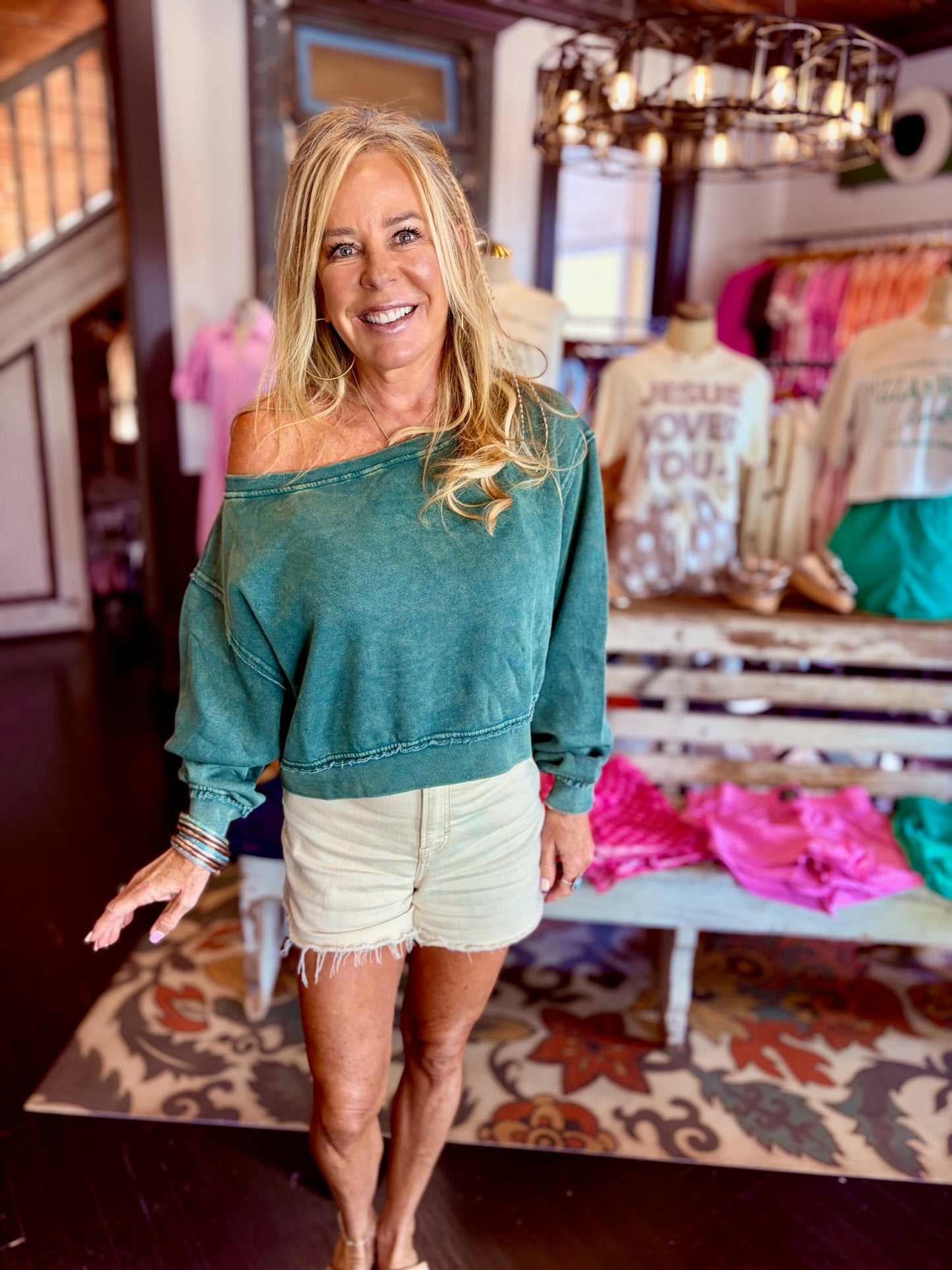 Off Shoulder Sweatshirt