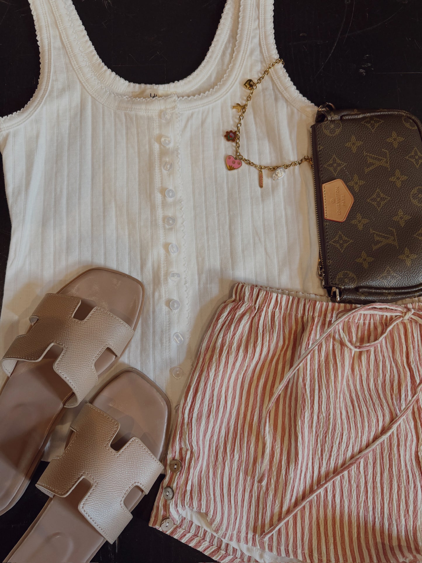 Crinkle Stripe Shorts