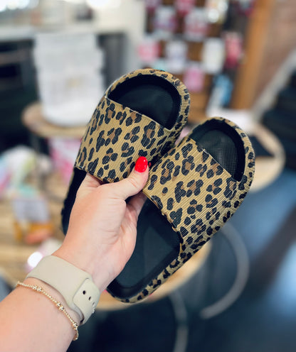 Leopard Print Thick Sole Slip Ons