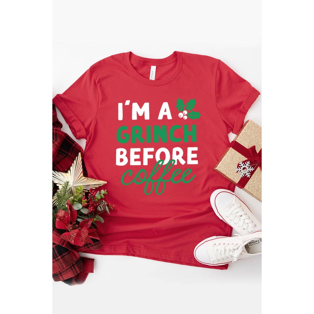 I'M A GRINCH BEFORE COFFEE GRAPHIC TEE