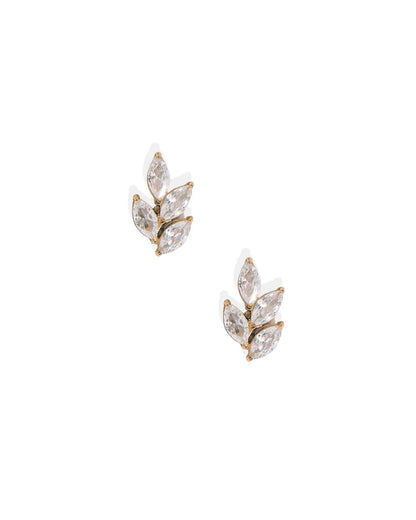 Screwback Stud Earrings - Laurel Gold