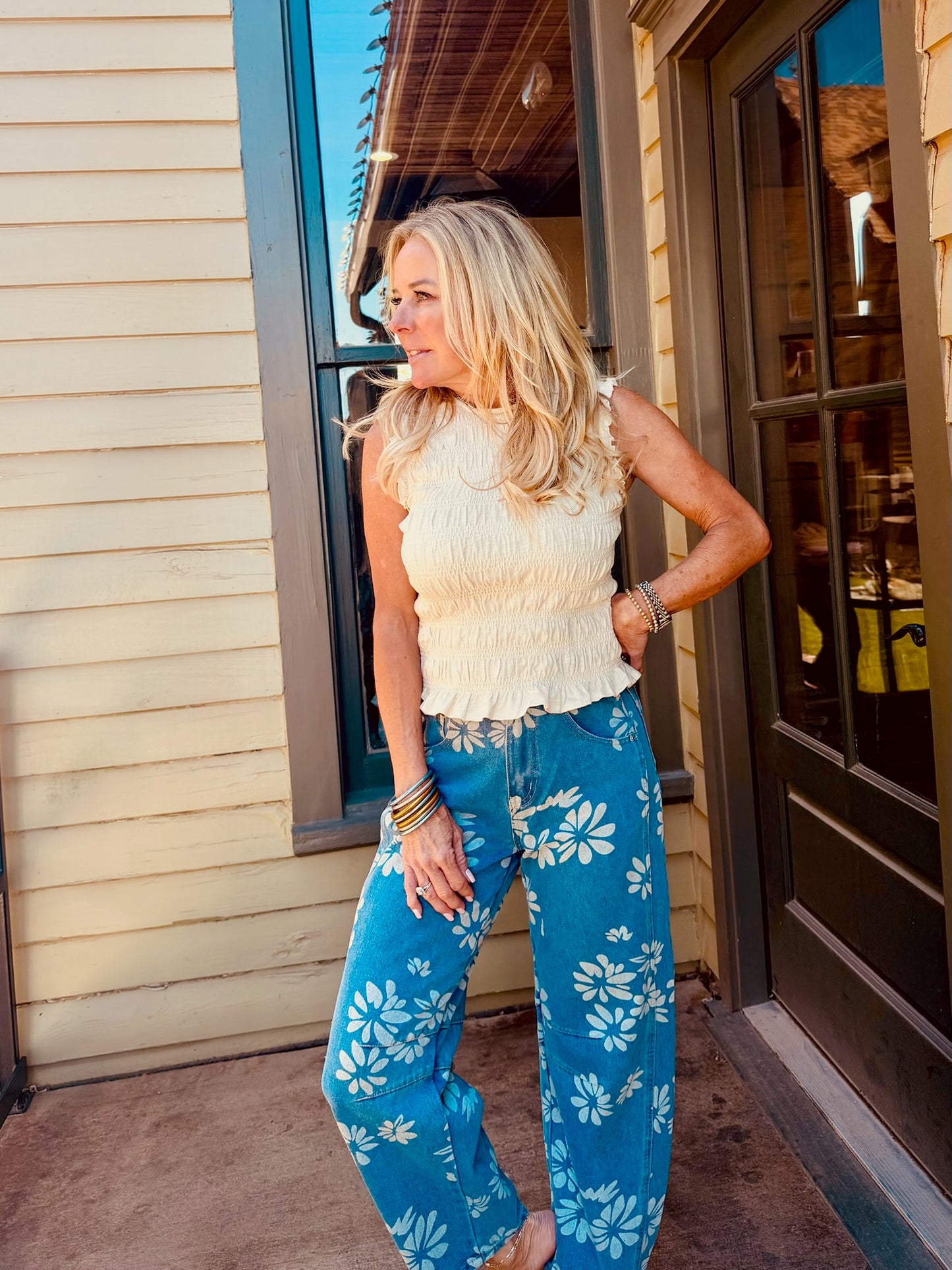 Floral Denim Jeans
