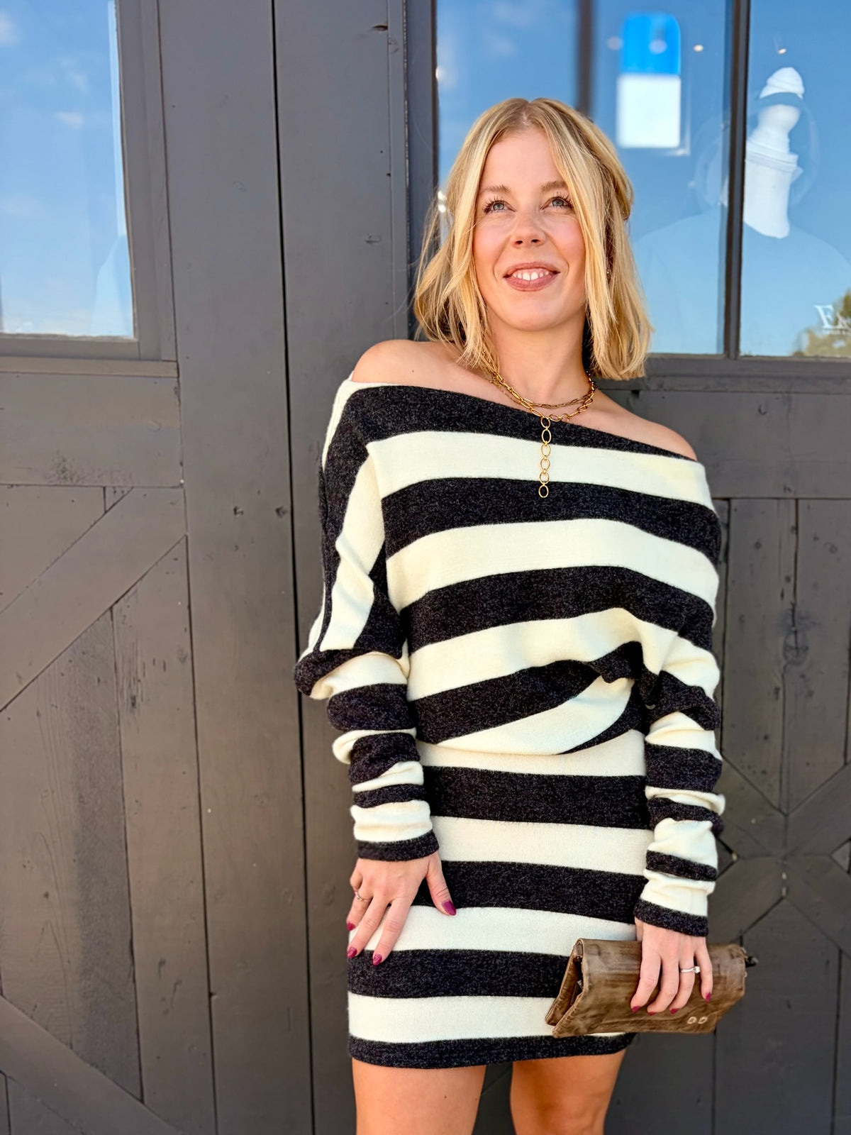 Always Never The Same Stripe Sweater Dress