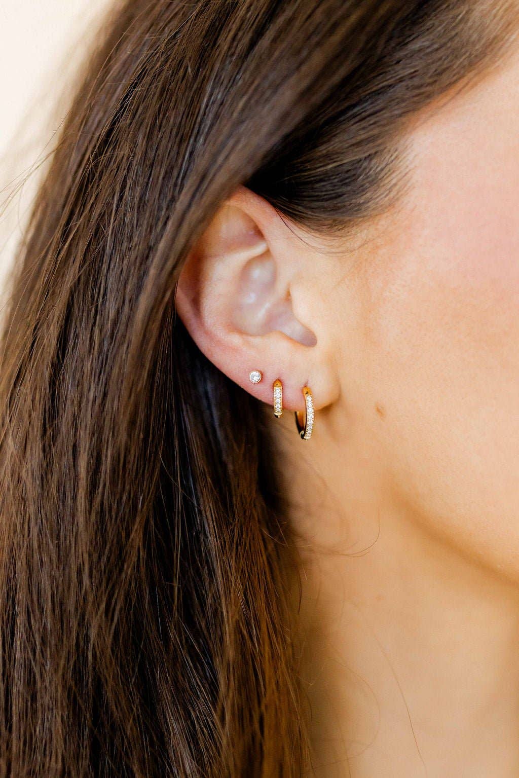 Huggie Earrings - Scarlett Hoop Gold 12mm