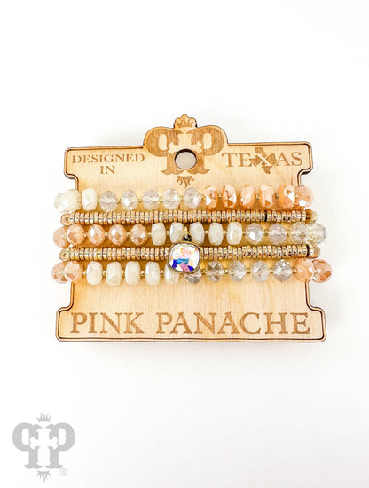 5 Strand & Bead Bracelet & Crystal