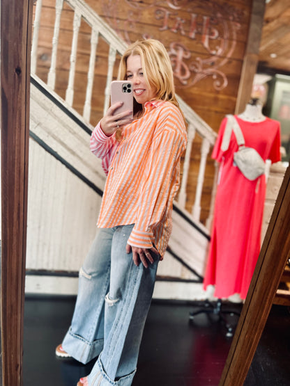 Just Peachy Button Down