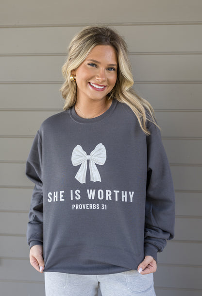 SHE IS WORTHY sweatshirt